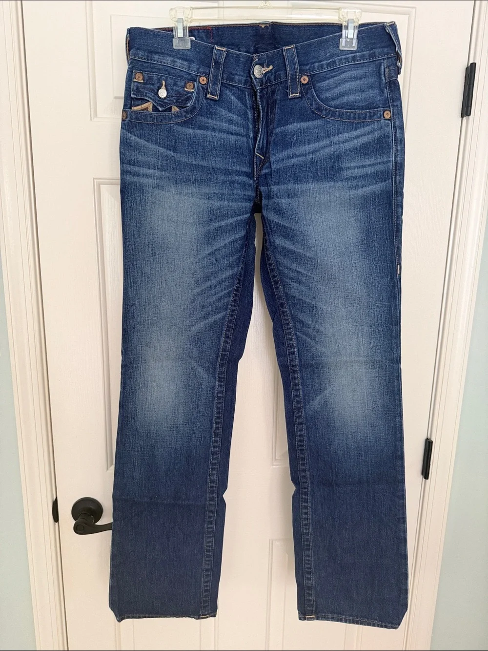 True Religion Straight-Leg Jeans in Dark Indigo Blue